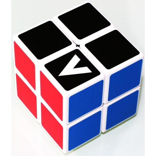 V-CUBE 2x2 versenykocka - fehér alapszín, egyenes