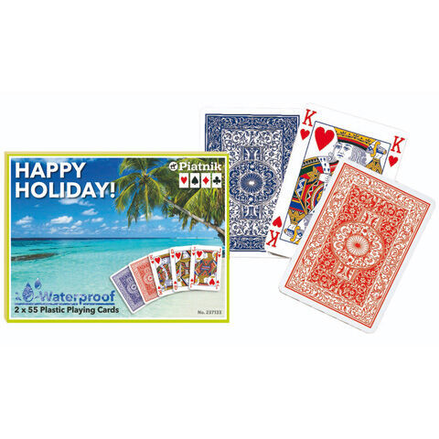 Happy Holiday vízálló plasztik römi kártya 2×55 lap – Piatnik