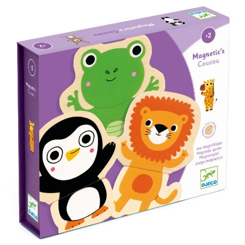 Dzsungelállatok - Mágneses kirakó (12 db) - Coucou Jungle anim - Djeco