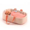 Mózeskosár rózsaszín - Szerepjátékhoz - Bassinet Pink Lines - DJ07844