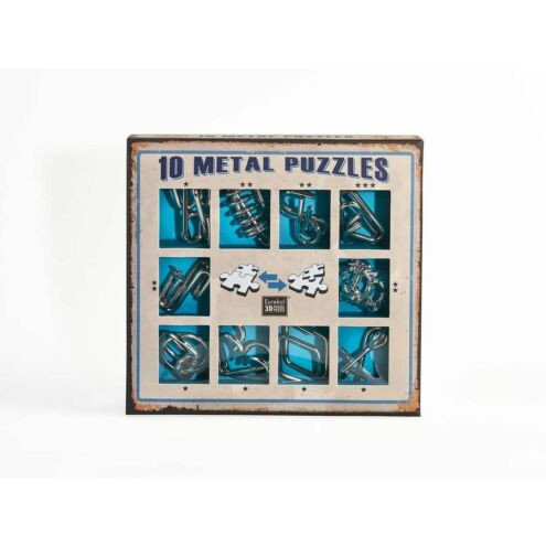 Ördöglakat 10 Metal Puzzle Set - kék