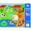 Csodás édes kis tanyám! 12+8db-os óriás puzzle - Tapintős óriás puzzle - Tactile farm - Djeco