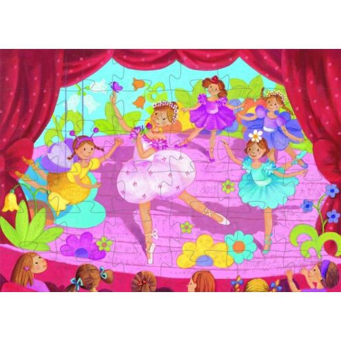 Balerina show, 36 db-os formadobozos puzzle - The ballerina with the flower - 36 pcs - Djeco