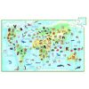 A föld gyönyörű állatai, 100 db-os megfigyelő puzzle - World's animals + booklet - 100 pcs - Dj