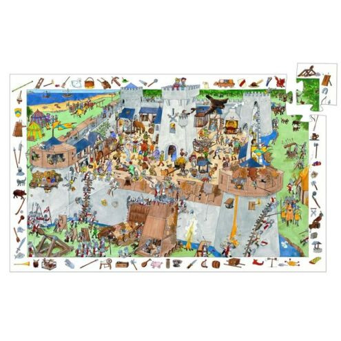 A csaták, 100 db-os megfigyelő puzzle - Fortified castle - 100 pcs - Djeco