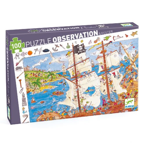 Kalózok fertegetes csatája, 100 db-os, megfigyelő puzzle - Pirates - 100 pcs - Djeco