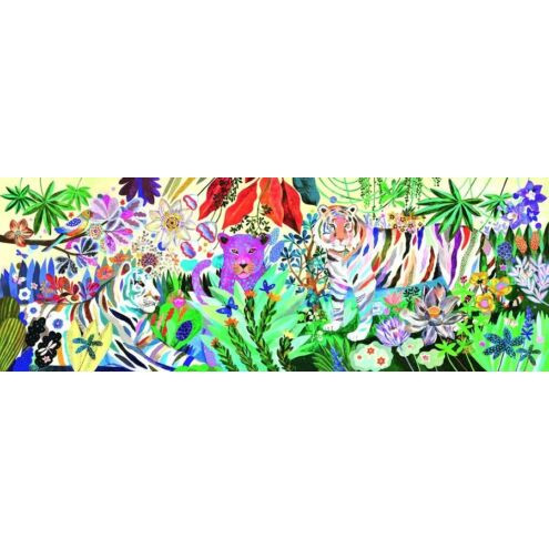 Csodás szivárány tigrisek, 1000 db-os művész puzzle - Rainbow Tigers - 100 pcs - Djeco