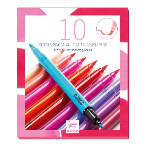 Ecsetfilc 10 lányos szín - Kétoldalú filctoll - 10 felt brushes - Girl - Djeco