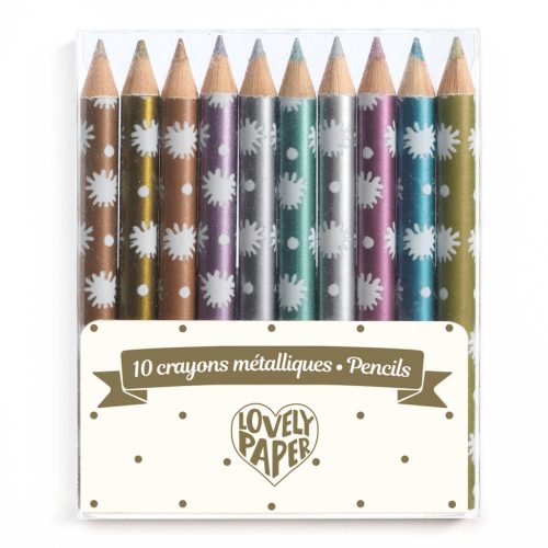 Chichi mini színes ceruza 10 db - 10 Chichi mini metalic pencils - Djeco