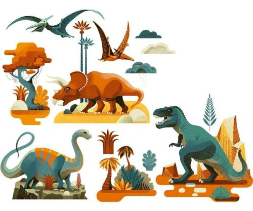 Dinó - Ablak matrica - Dinosaures - Djeco