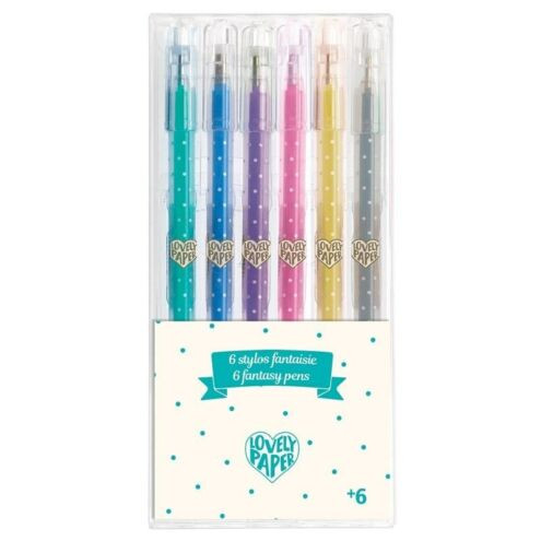 Zselés toll szett 6 színnel - édes színekkel - 6 glitter gel pens - Djeco