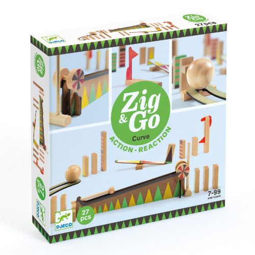 Gurul és borul - Dominós golyópálya 27 db-os - Zig & Go - 27 pcs