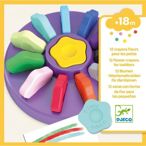 Virág kréta - Kréta - 12 flower crayons for toddlers