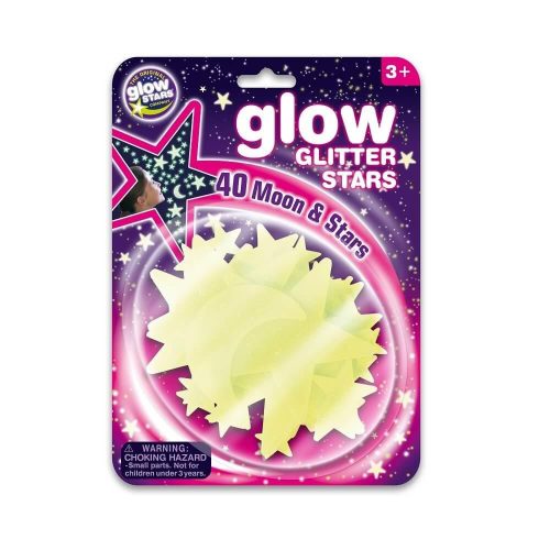Glow Csillámló csillagok foszforeszkáló matricaszett