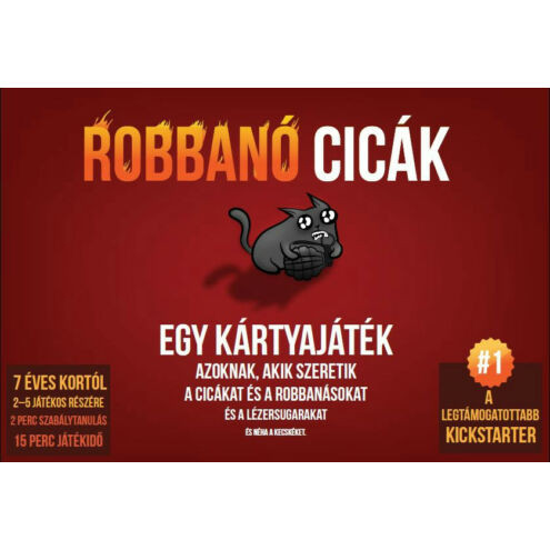 Exploding Kittens - Robbanó cicák - kártyajáték - Magyar -