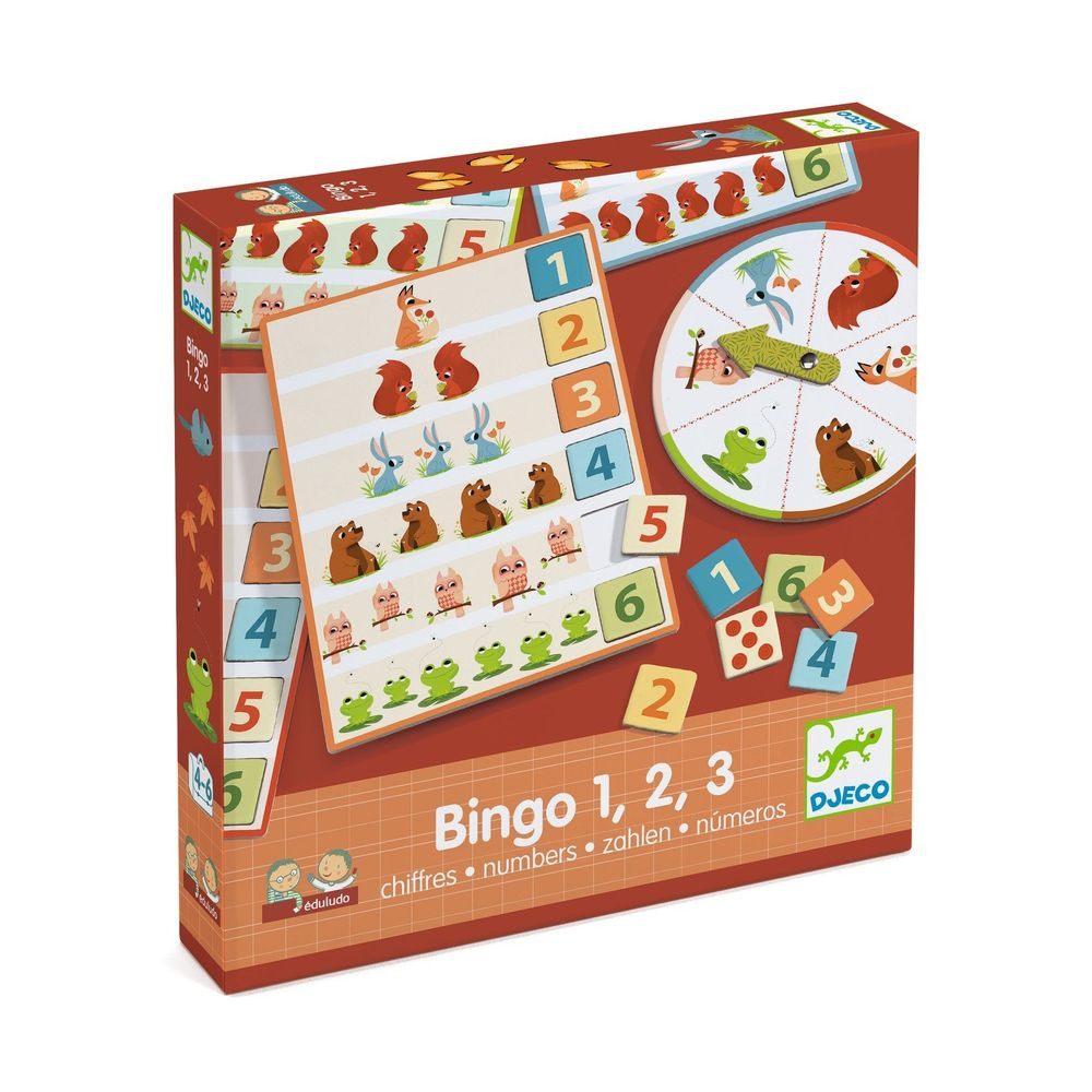 Szám bingó - Társasjáték - Edludo Bingo 1, 2, 3 numbers Djeco - DJ08258